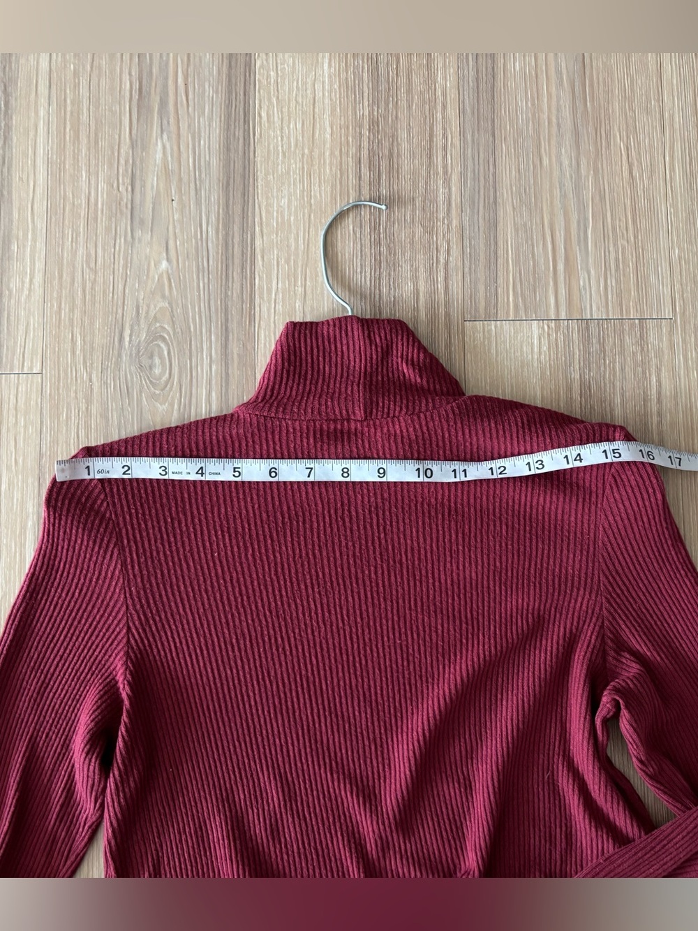 REFORMATION Turtleneck Crop Top Burgundy Ribbed Knit Women M 90s Grunge Preppy - Picture 9 of 11